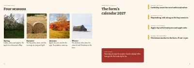 Pages 12–13 of Brochure for farm holidays – 16 pages