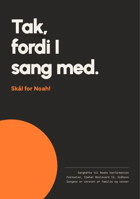Side 3 af Sanghæfte til konfirmation — sangliste som menukort