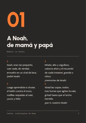 Página 2 de Cuadernillo de canciones de confirmación — lista de canciones como menú