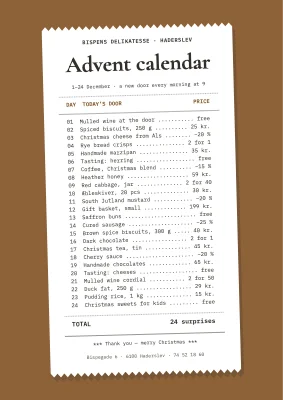 Advent calendar — long receipt