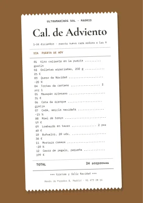 Calendario de adviento — recibo largo