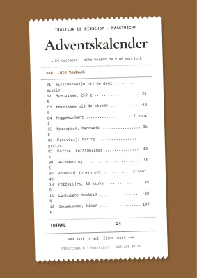 Adventskalender — lange kassabon