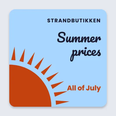 Summer prices, sun in the corner