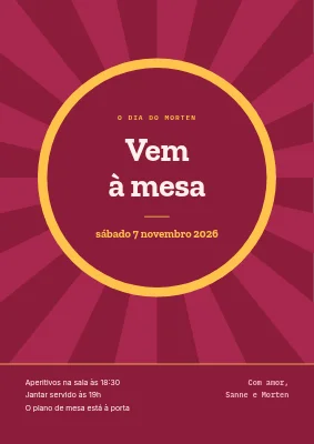 Jantar de aniversário — placa de boas-vindas em raios de sol