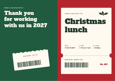 Christmas lunch with an admission ticket