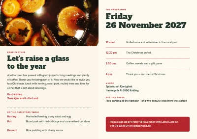 Page 2 of Christmas lunch with an admission ticket