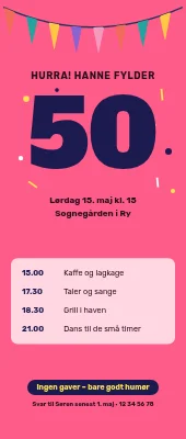 Roll-up til 50-års fødselsdag — hurra for Hanne