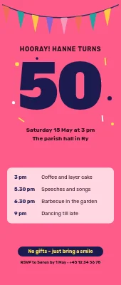 50th birthday roll-up — hooray for Hanne