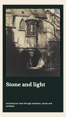 Stone and light · Book jacket