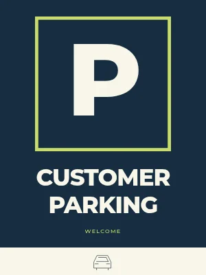 PARKERING — Customer parking sign