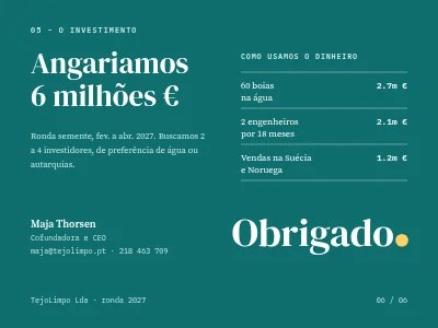 Página 6 de Apresentação para investidores — startup
