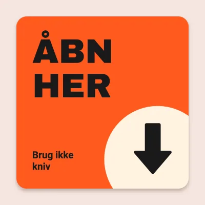 Åbn her med pil
