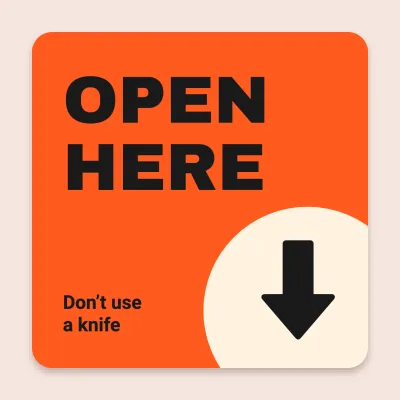 Open here with an arrow