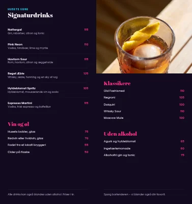 Side 2 af Cocktailbarens drinkskort