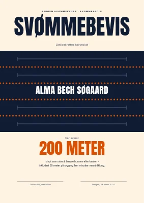 Svømmediplom — 200 meter