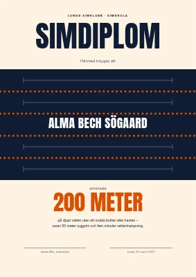 Simdiplom — 200 meter