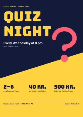 Pub quiz night at the harbour bar in Holbæk