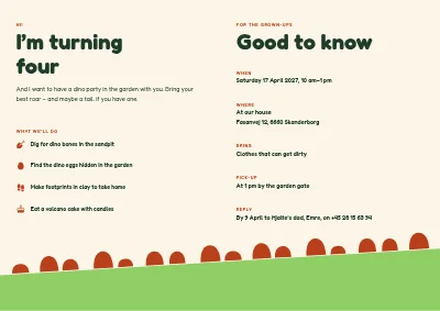 Page 2 of Dino party with footprints