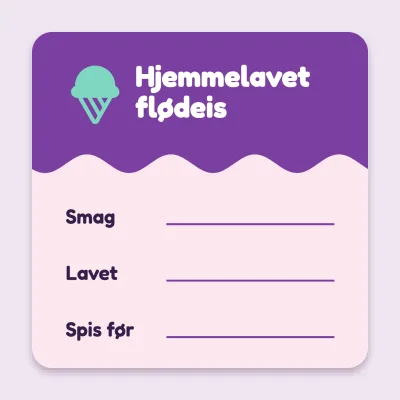 Hjemmelavet is med smag og dato