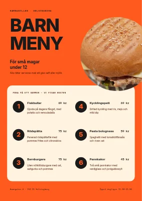 Barnmeny — hamngrill i Hvide Sande