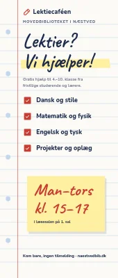 Roll-up til lektiecafé — vi hjælper