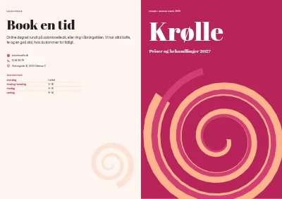 Omslag af Prisliste og behandlinger for frisørsalon – 8 sider