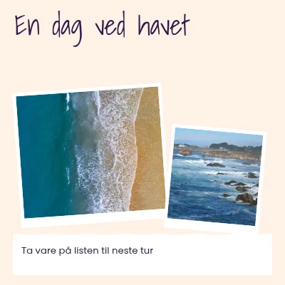 En dag ved havet · journal av revet papir