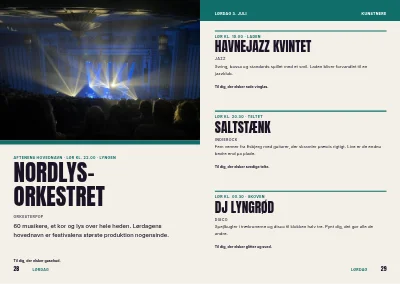 Side 28–29 af Festivalprogram for musik- og kulturfestival – 64 sider