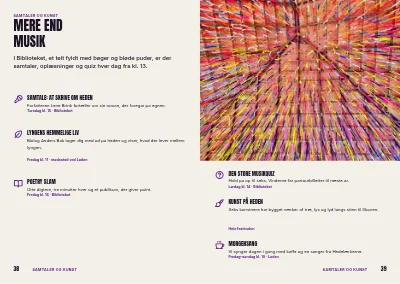 Side 38–39 af Festivalprogram for musik- og kulturfestival – 64 sider