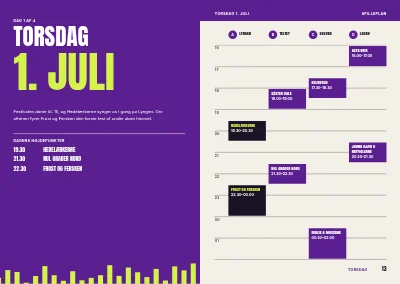 Side 12–13 af Festivalprogram for musik- og kulturfestival – 64 sider