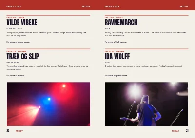 Pages 20–21 of Programme for a music and culture festival – 64 pages