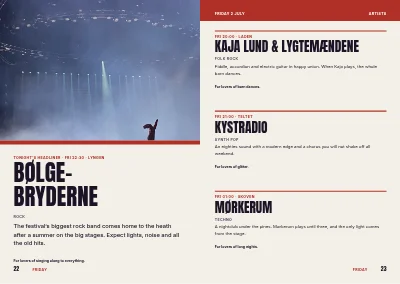 Pages 22–23 of Programme for a music and culture festival – 64 pages