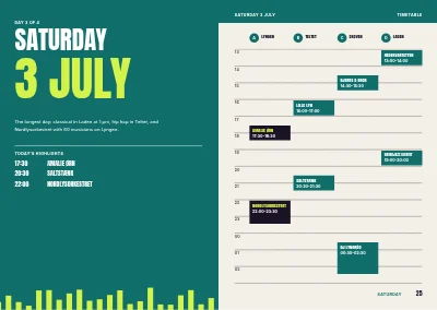 Pages 24–25 of Programme for a music and culture festival – 64 pages
