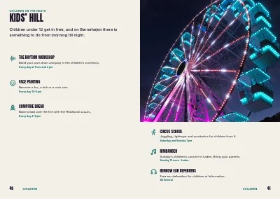 Pages 40–41 of Programme for a music and culture festival – 64 pages