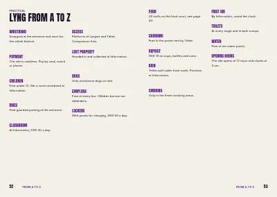 Pages 52–53 of Programme for a music and culture festival – 64 pages