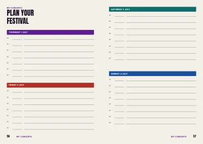 Pages 56–57 of Programme for a music and culture festival – 64 pages