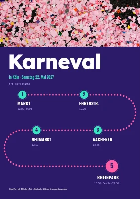 Karneval — die Umzugsroute
