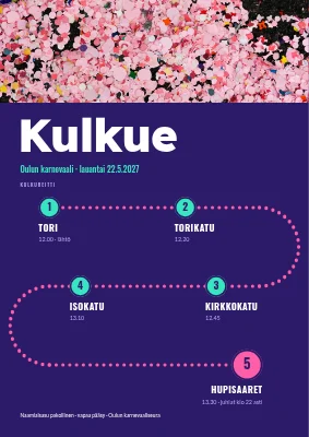 Karnevaali — kulkueen reitti