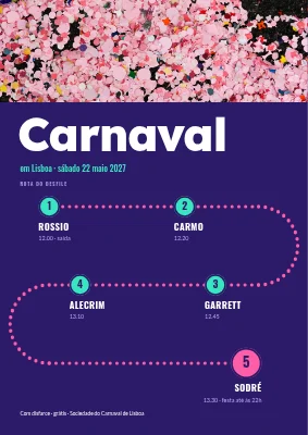 Carnaval — o percurso do desfile