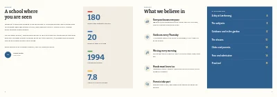 Pages 2–3 of Presentation brochure for an independent school – 16 pages