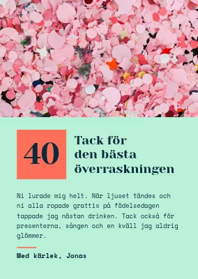 Tackkort efter överraskningsfest