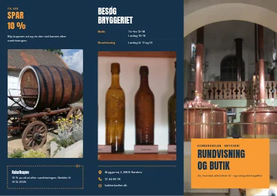 Bryggeri med rundvisning og butik