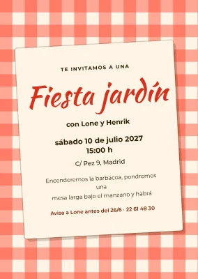 Fiesta en el jardín en Skagen — invitación