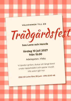 Trädgårdsfest i Skagen — inbjudan