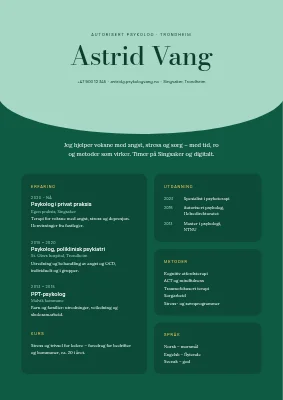 CV for psykolog — mintkuppel