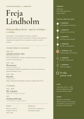 CV for sykepleierstudent — semesterløp