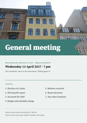 Housing co-op annual general meeting
