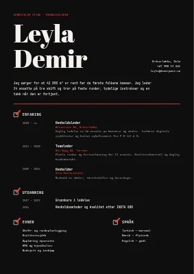 CV for renholdsleder
