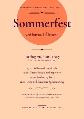 Sommerfest i havna — klassisk boktrykk