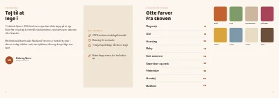 Side 2–3 af Sæsonkollektion for børnetøjsmærke – 24 sider
